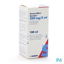 AMOXICILLINE 250 mg pdre susp. buv  